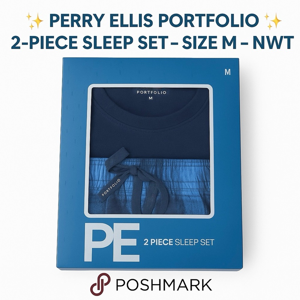 Perry Ellis Portfolio Sleep Set - Blue
